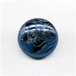 香合　チタンコーティング　龍彫